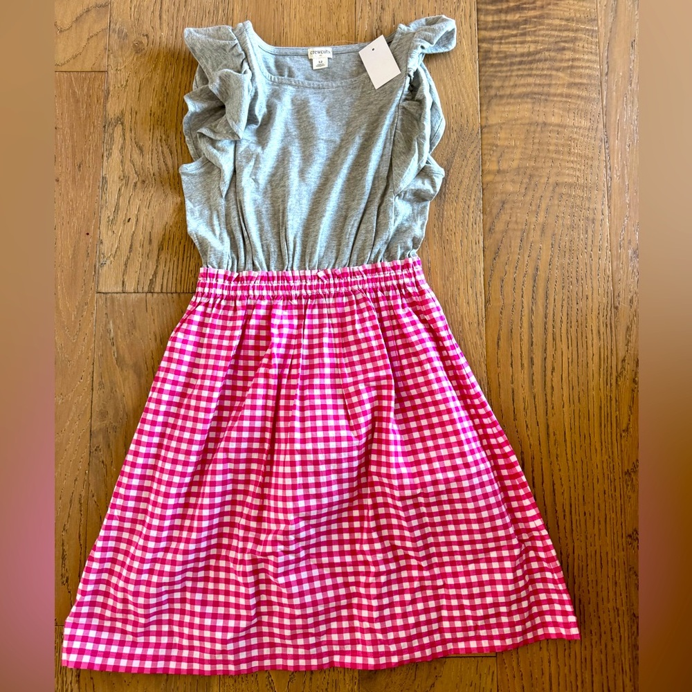 Pretty Pink Check J Crew Crewcuts girls dress  Size 7